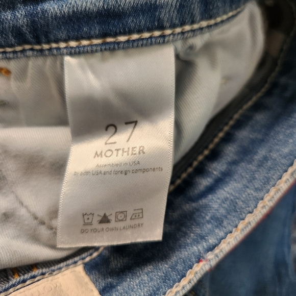 MOTHER Miranda Snap Down Mini Flare Skirt Denim Jean Size 27 - Picture 12 of 13
